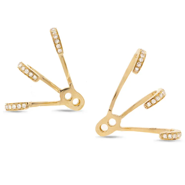 0.15ct 14k Yellow Gold Diamond Ear Jacket Earring