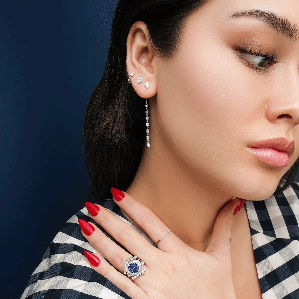 7 Diamond Drop Ear Jacket | .50GMS .10CT