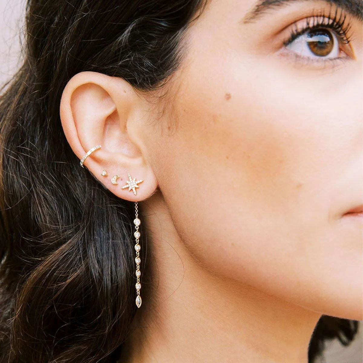 7 Diamond Drop Ear Jacket | .50GMS .10CT