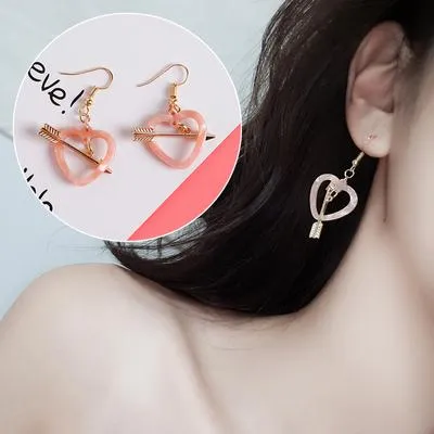 AOMU Japan Korean Pink Cute Natural Stone Beads Fur Star Moon Heart Acrylic Stud Earrings for Girl Ear Jacket Woman Jewelry