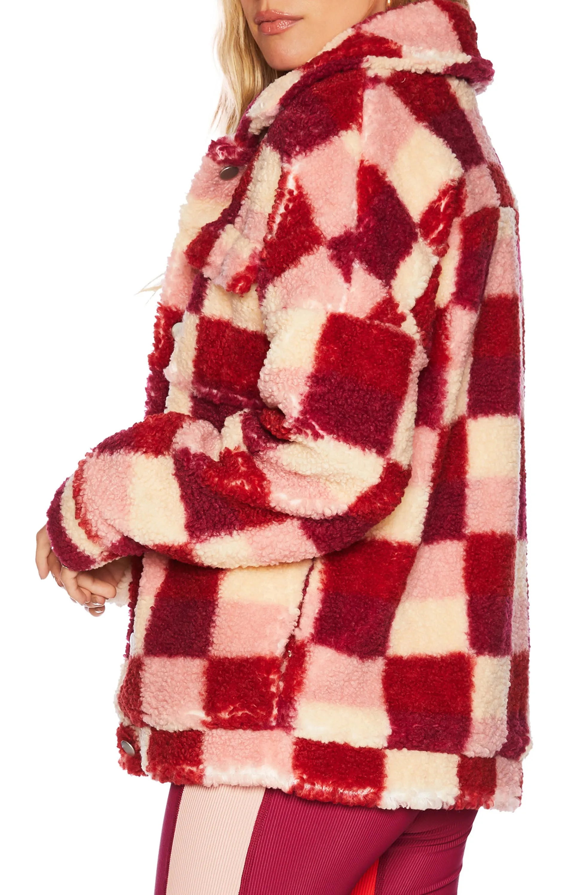 Beach Riot Laurie Jacket in Sangria Check