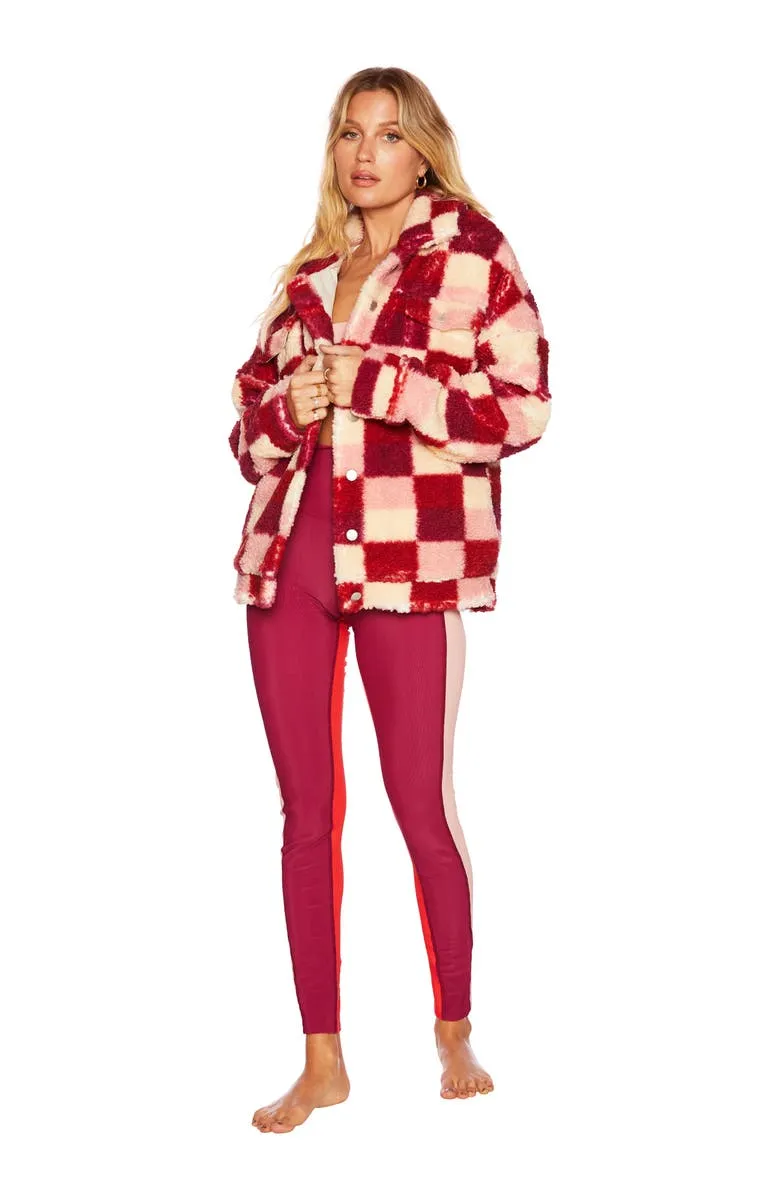 Beach Riot Laurie Jacket in Sangria Check