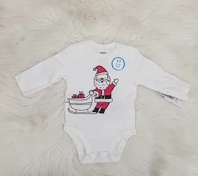 Carter's Infant Bodysuits White – White Santa Bodysuit – Infant/3Months