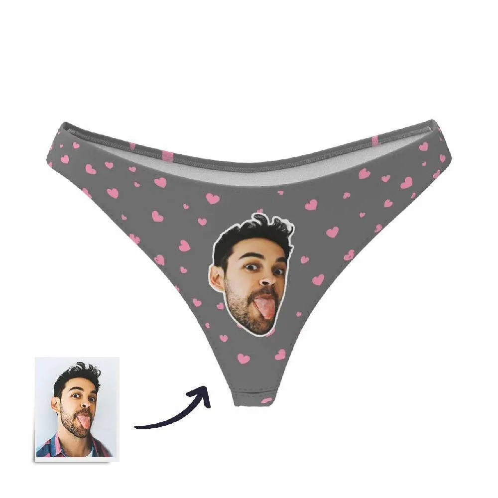 Custom Face Thong Little Heart Women Panties - 6 Colors Best Gift for Her