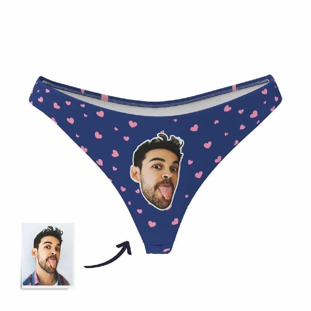 Custom Face Thong Little Heart Women Panties - 6 Colors Best Gift for Her