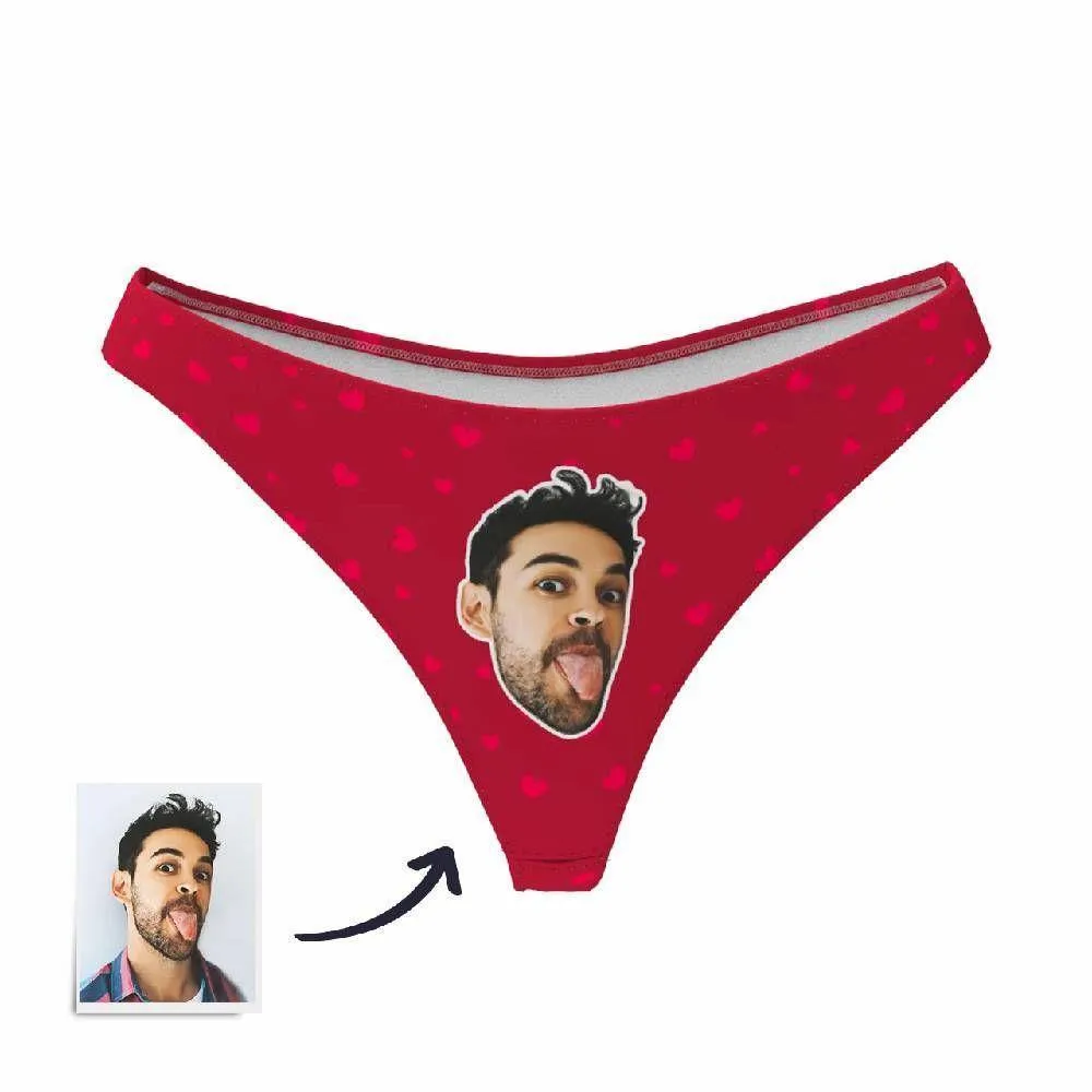 Custom Face Thong Little Heart Women Panties - 6 Colors Best Gift for Her