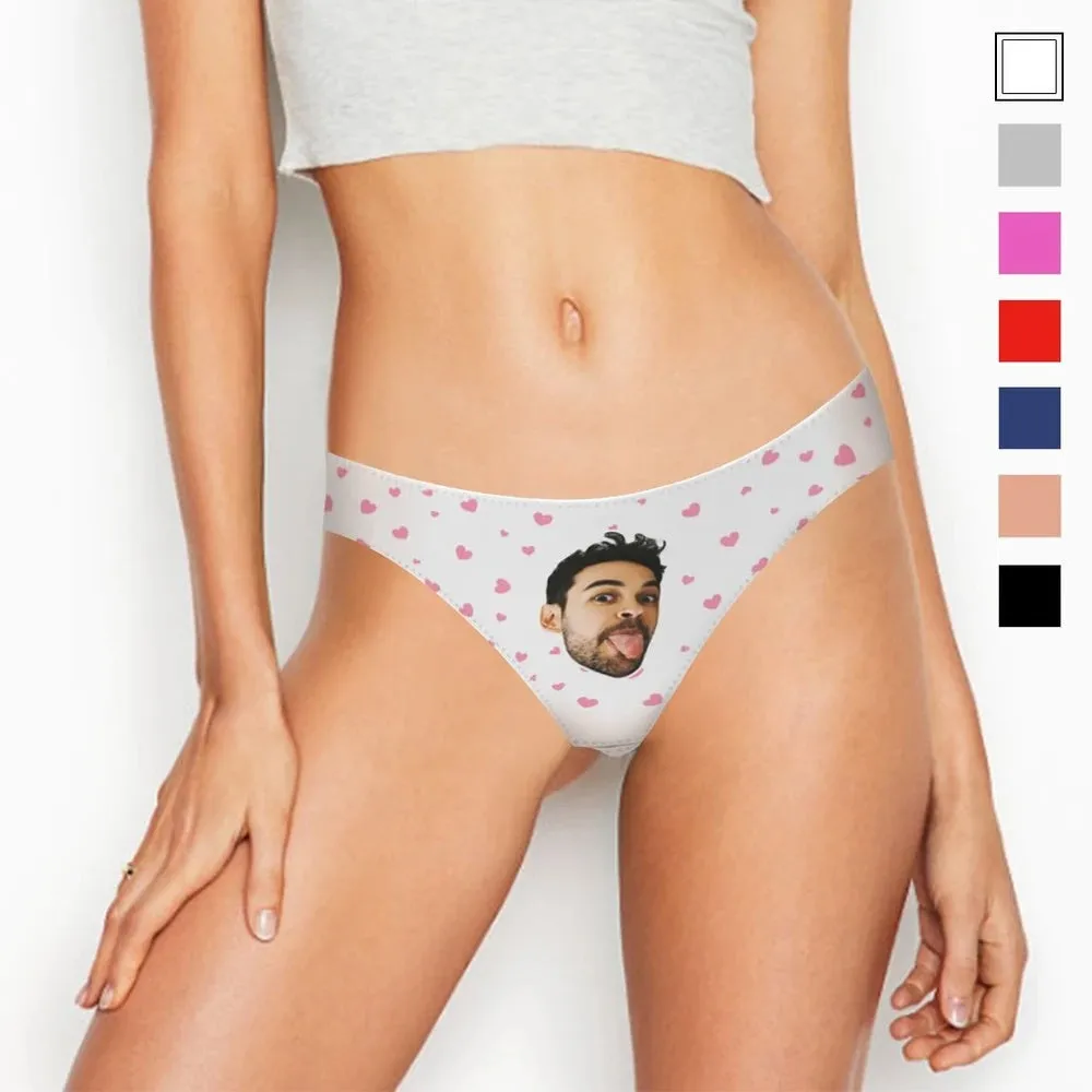 Custom Face Thong Little Heart Women Panties - 6 Colors Best Gift for Her