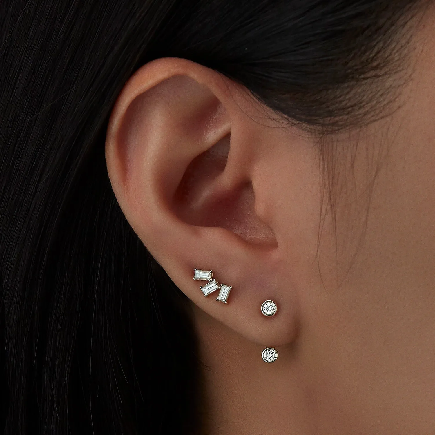 Double Round Diamond Single Ear Jacket