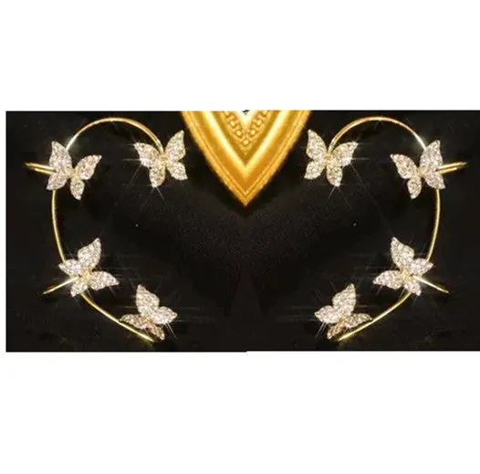 Elegant Butterfly Ear Clip Earrings - Non-Pierced, Fashionable Ear Clips, Hypoallergenic Earrings, Nature-Inspired Accessory