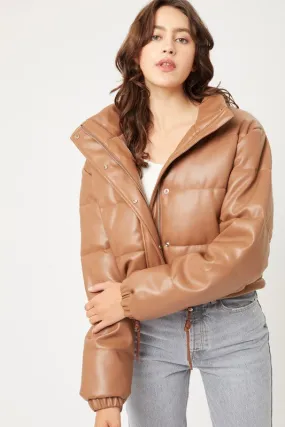 Foggy Days PU Puffer Jacket