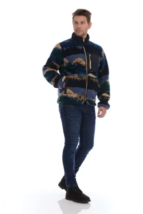 Full Xip Sherpa Jacket Vintage Indigo