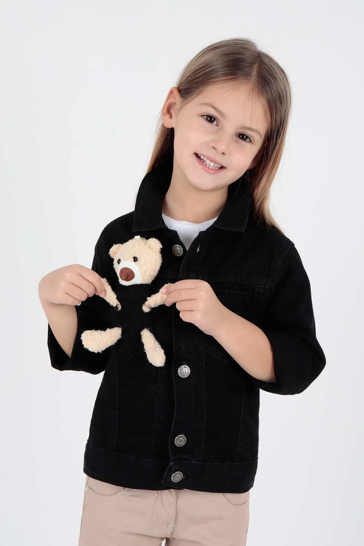 Girls Teddy Teddy Cotton Jean Jacket Daily Fashionable AK22176023