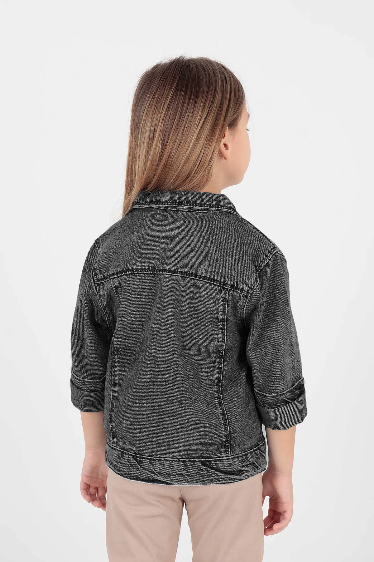 Girls Teddy Teddy Cotton Jean Jacket Daily Fashionable AK22176023