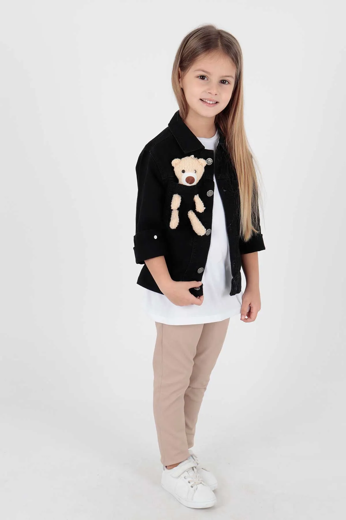 Girls Teddy Teddy Cotton Jean Jacket Daily Fashionable AK22176023