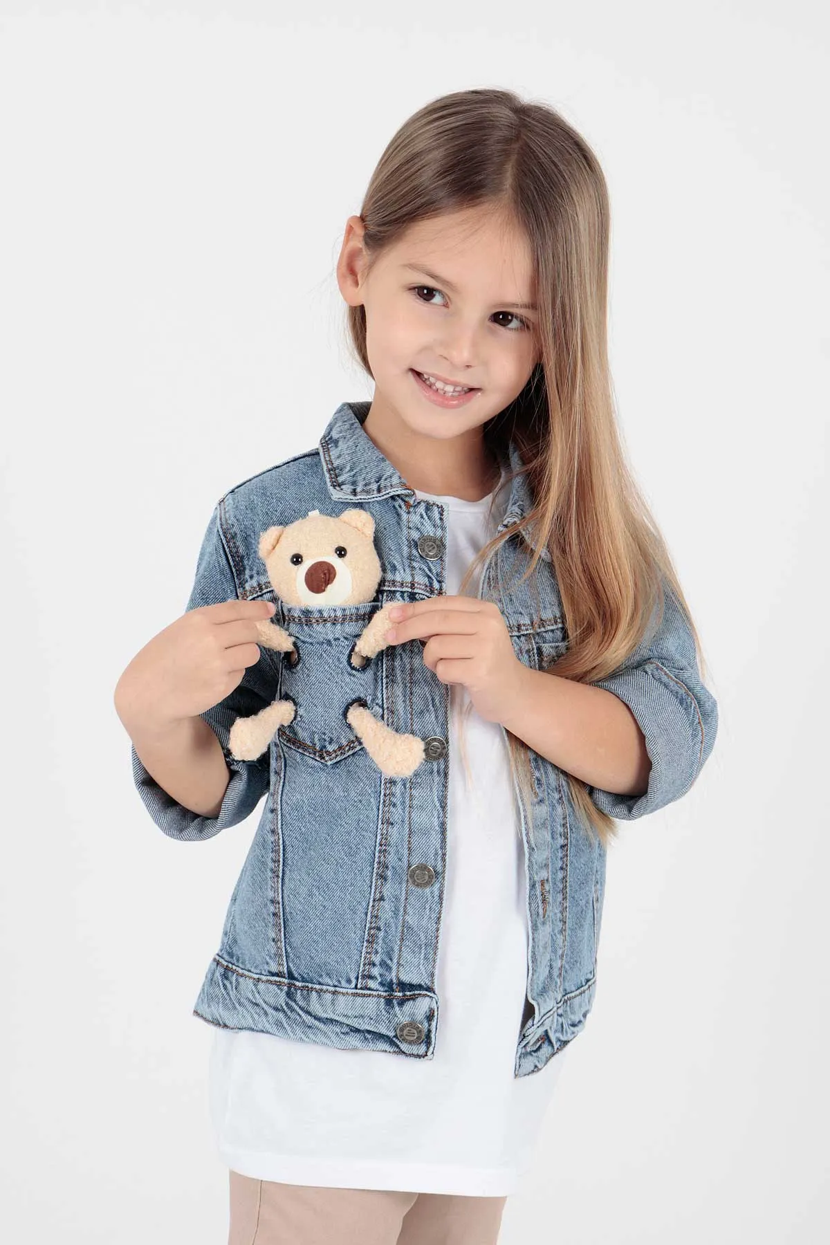 Girls Teddy Teddy Cotton Jean Jacket Daily Fashionable AK22176023