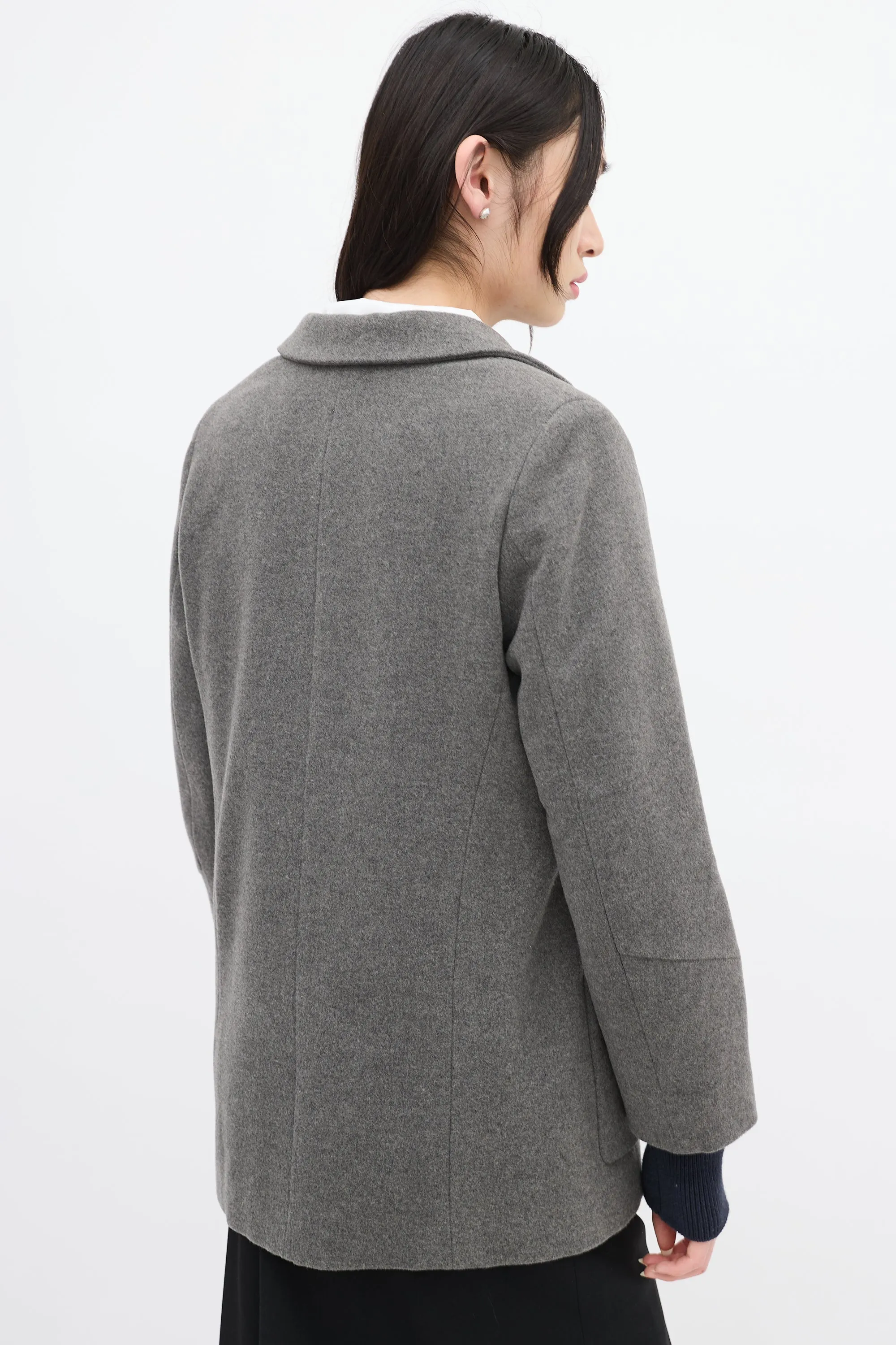 Grey Fleece Wool Jacket