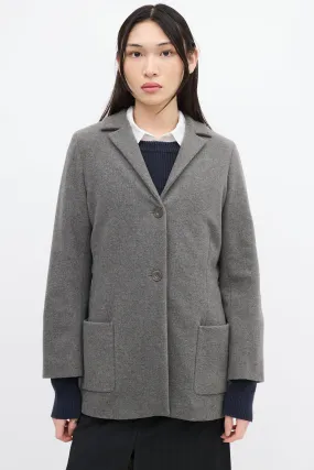 Grey Fleece Wool Jacket