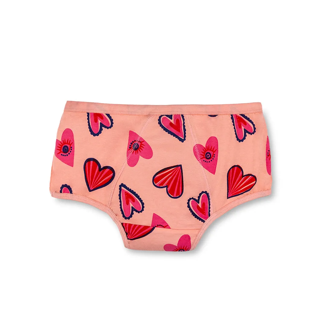 Hearts Reusable Spotting Panty (Light Flow)