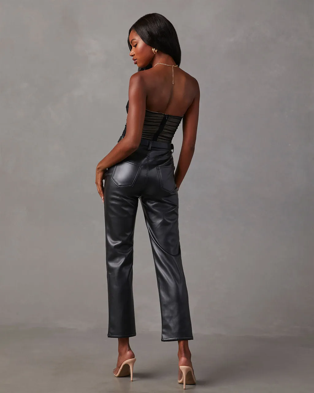 Jazlynn Mesh Strapless Ruched Cutout Bodysuit