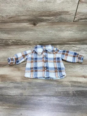Just One You Plaid Sherpa Jacket White sz Newborn