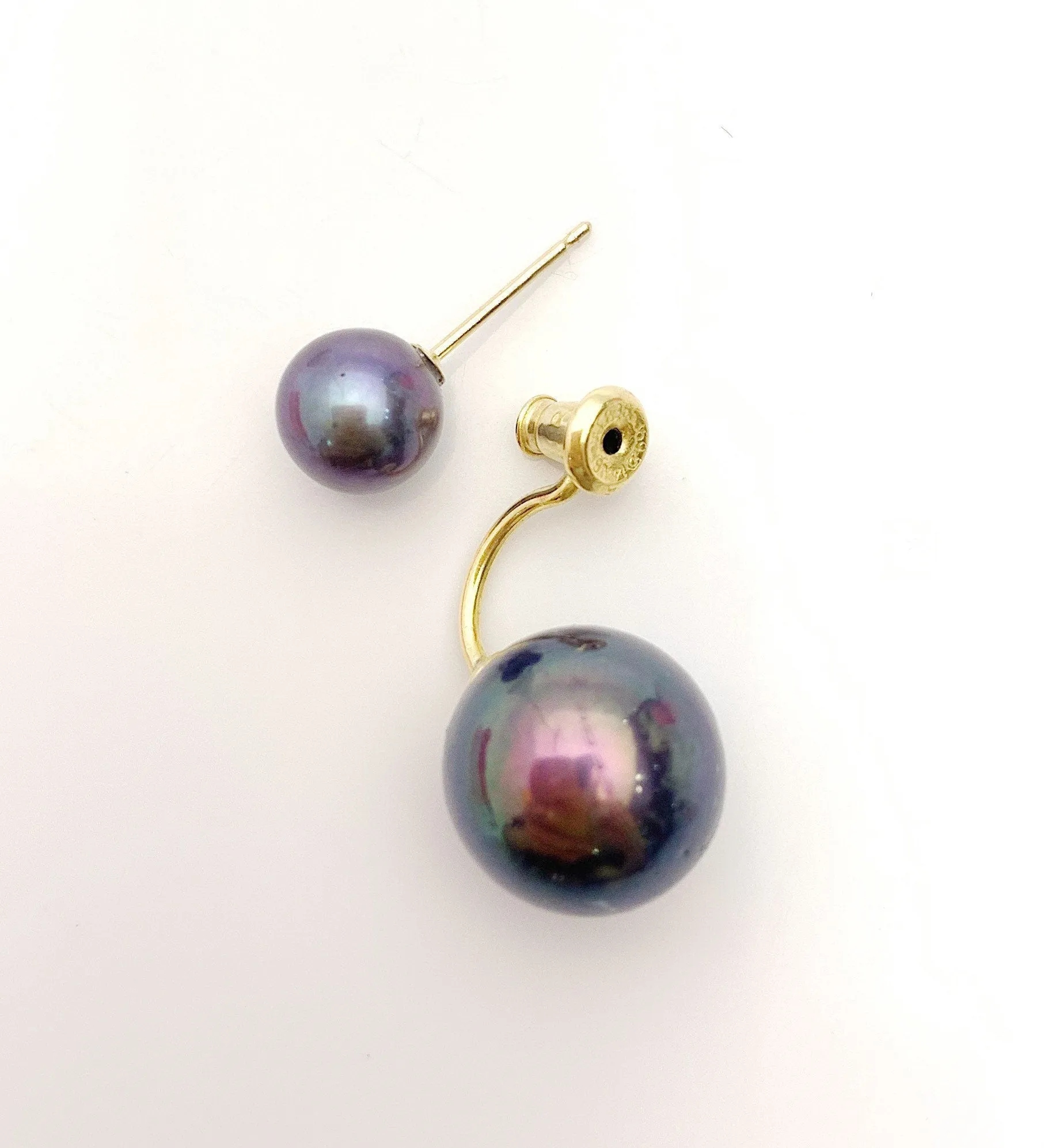 Luxlock Pearl Cup Curved Ear Jacket Finding and Pearl Cup Stud Earring Post (G54226) (4005982)