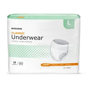 McKesson Classic Light Absorbent Underwear, Large, 18 ct