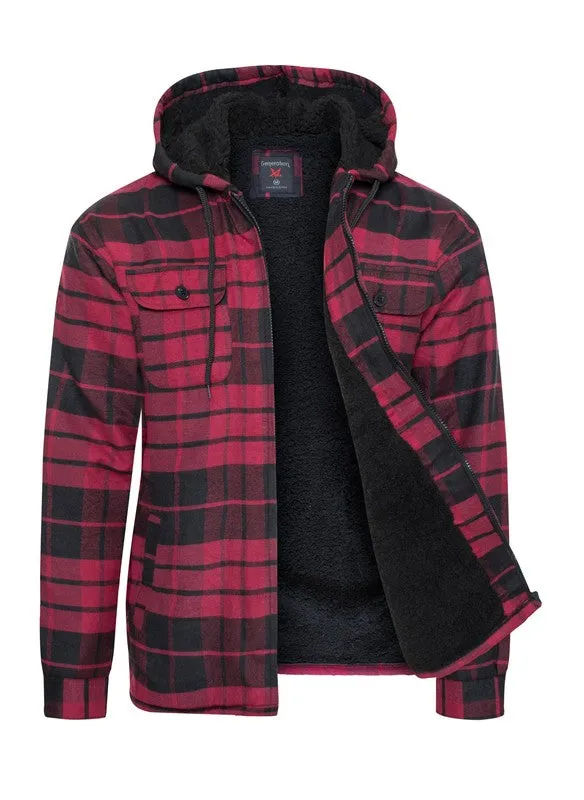 Men's White Flannel Sherpa Lining Jacket