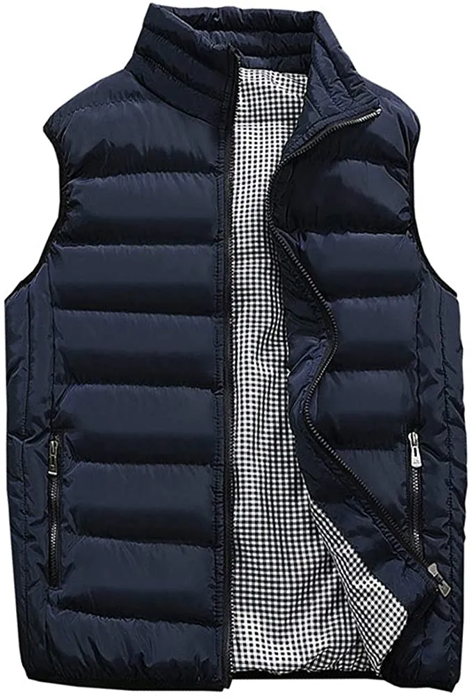 Men's White Sleeveless Puffer Vest Coat
