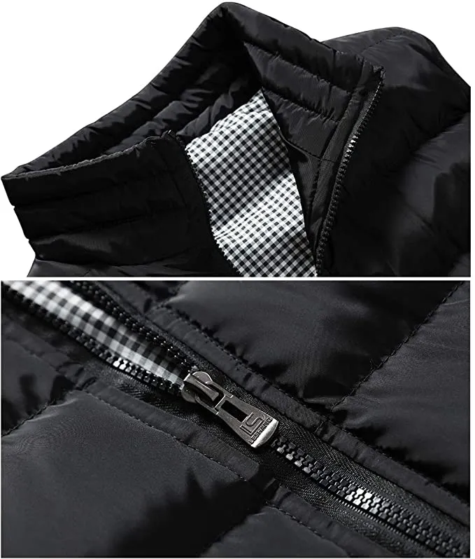 Men's White Sleeveless Puffer Vest Coat