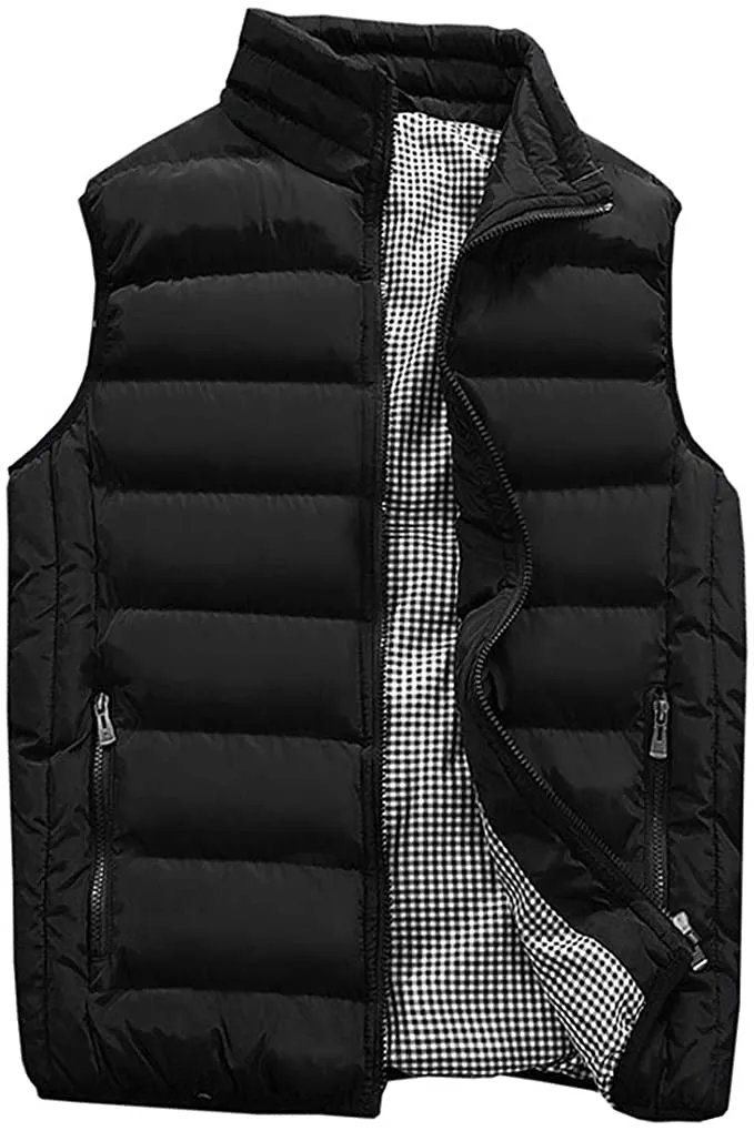 Men's White Sleeveless Puffer Vest Coat