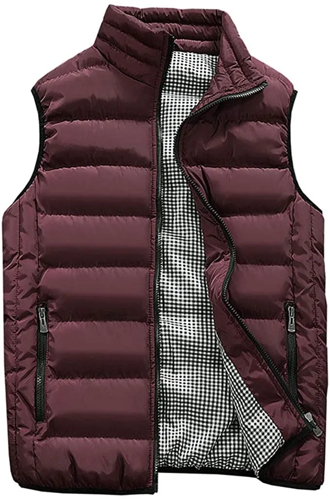 Men's White Sleeveless Puffer Vest Coat
