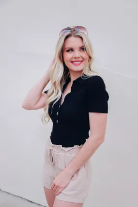 Posh & Preppy Bodysuit - Black