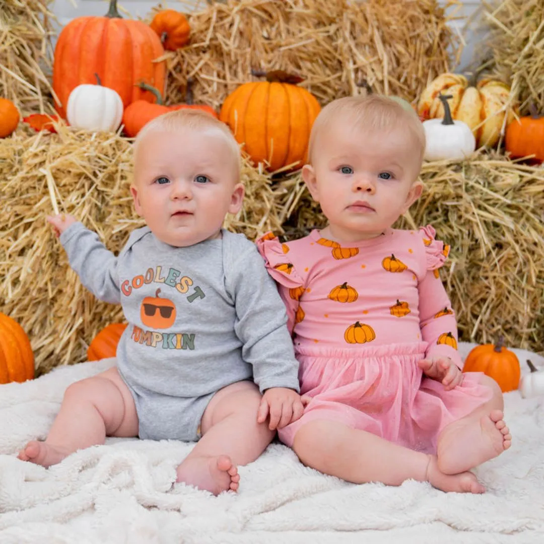 Pumpkin Blush LS Tutu Bodysuit