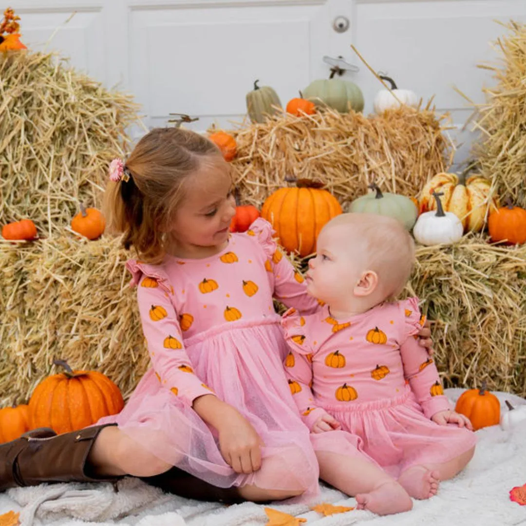 Pumpkin Blush LS Tutu Bodysuit