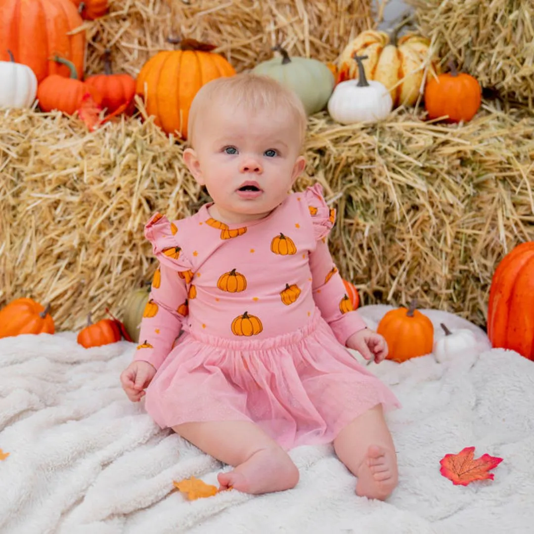 Pumpkin Blush LS Tutu Bodysuit