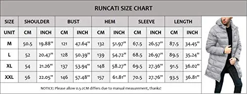 Runcati Mens Warm Down Coat Hooded Down Parka Puffer Jacket Full Zip Long Coat Winter Outwear with Hoodie Gray