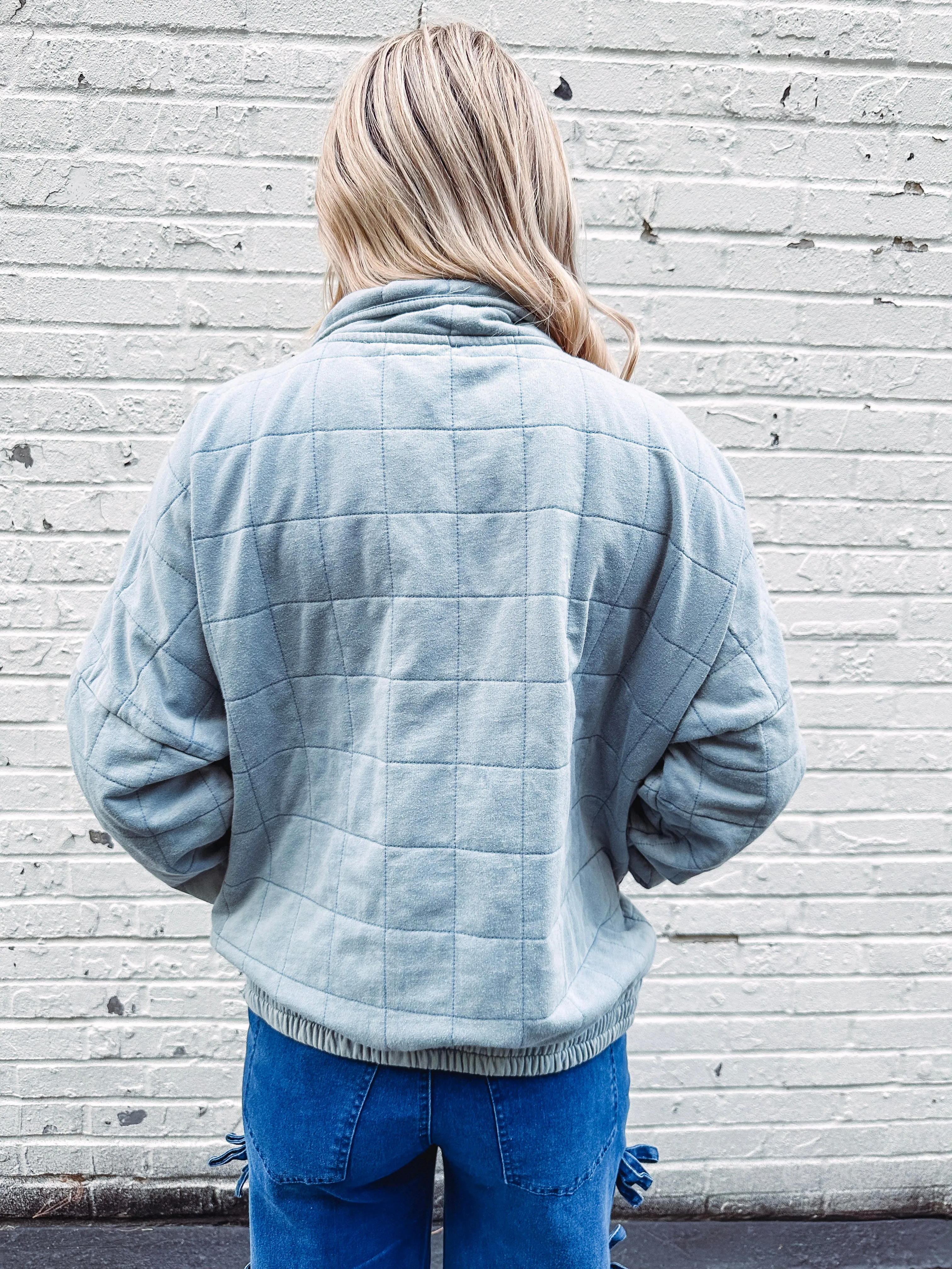 Soft Blue Quilted Jacket