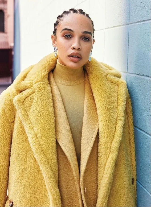 Teddy cappotto donna lungo ecologico giallo
