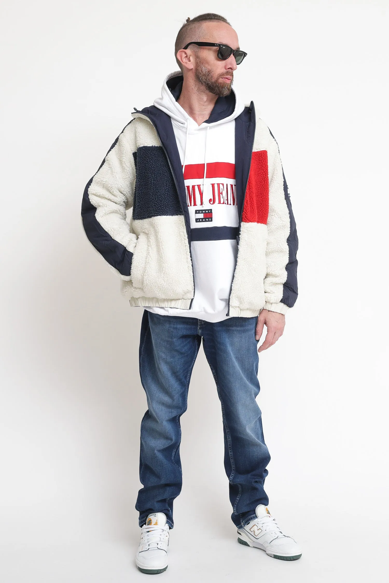 Tjm Reversible Sherpa Jacket - Ancient White Multi