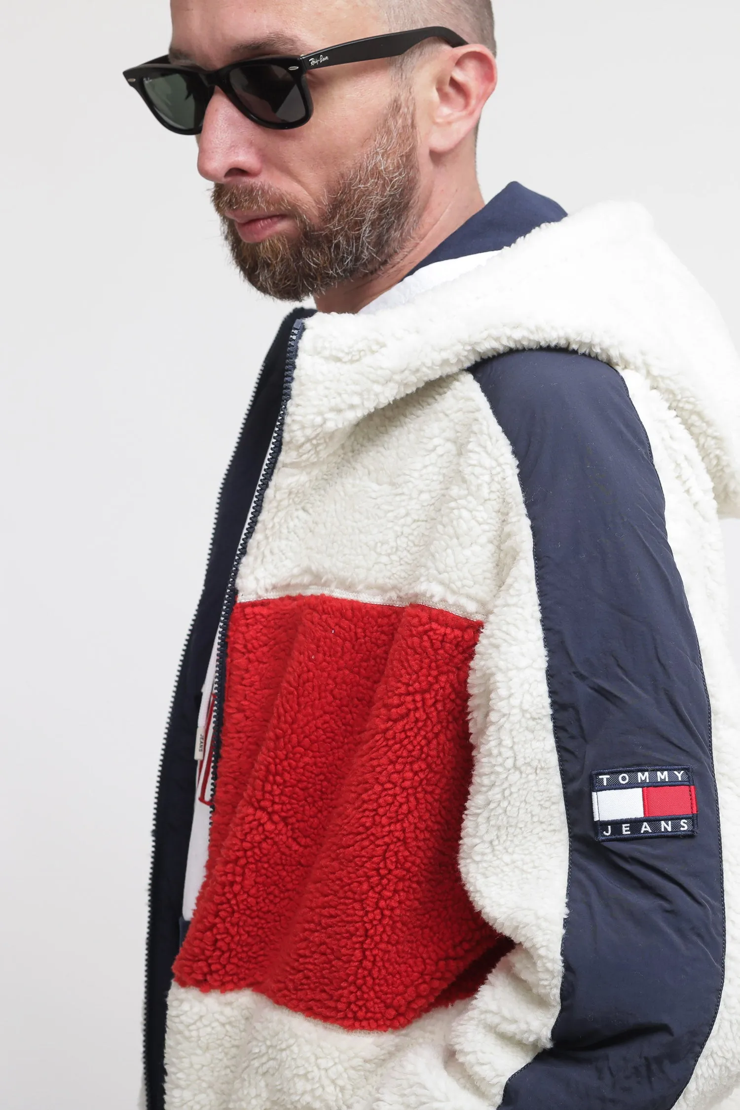 Tjm Reversible Sherpa Jacket - Ancient White Multi