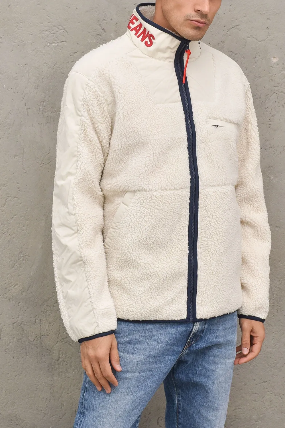 Tjm Tonal Mix Sherpa Jacket - White