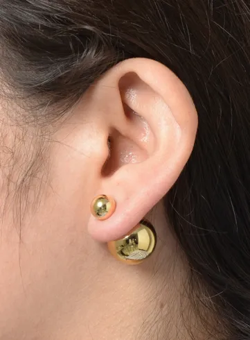 Two-Piece Studs Earrings in Gold