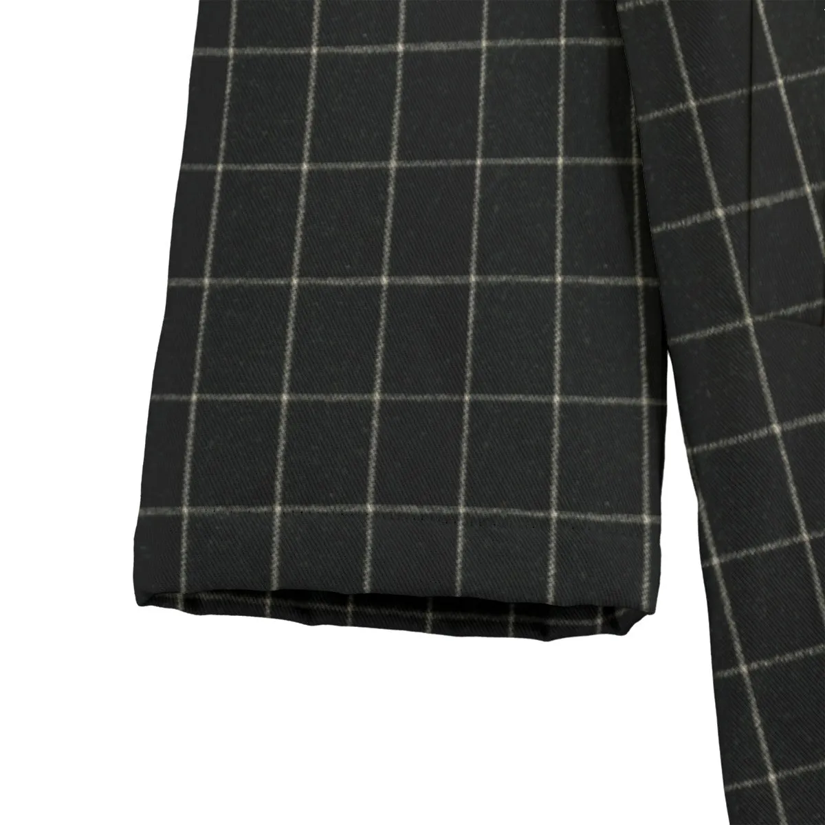 Vampire Art Dark Academia Black Windowpane Tartan Men's 100% Cotton Canvas Button Fleece Jacket