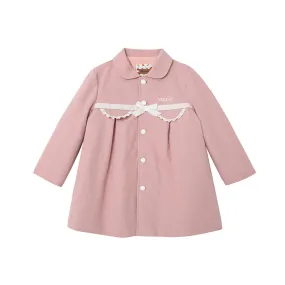 Vauva FW23 - Girls Embroidered Logo Quilted Coat (Pink)