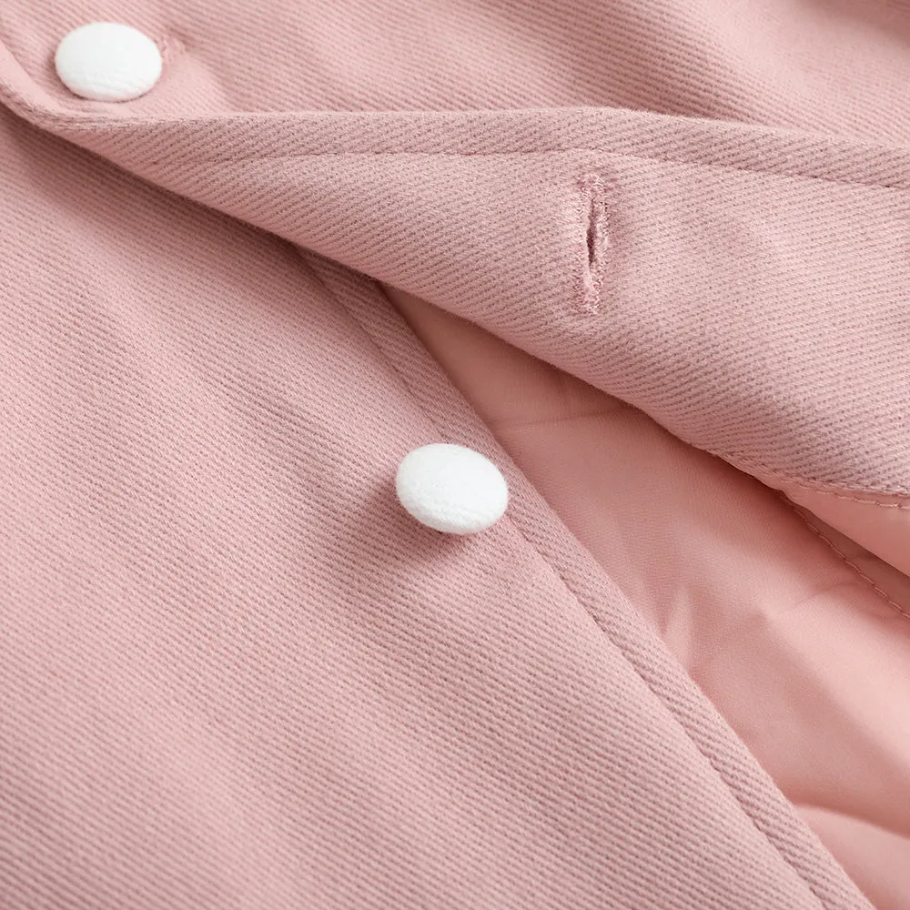Vauva FW23 - Girls Embroidered Logo Quilted Coat (Pink)