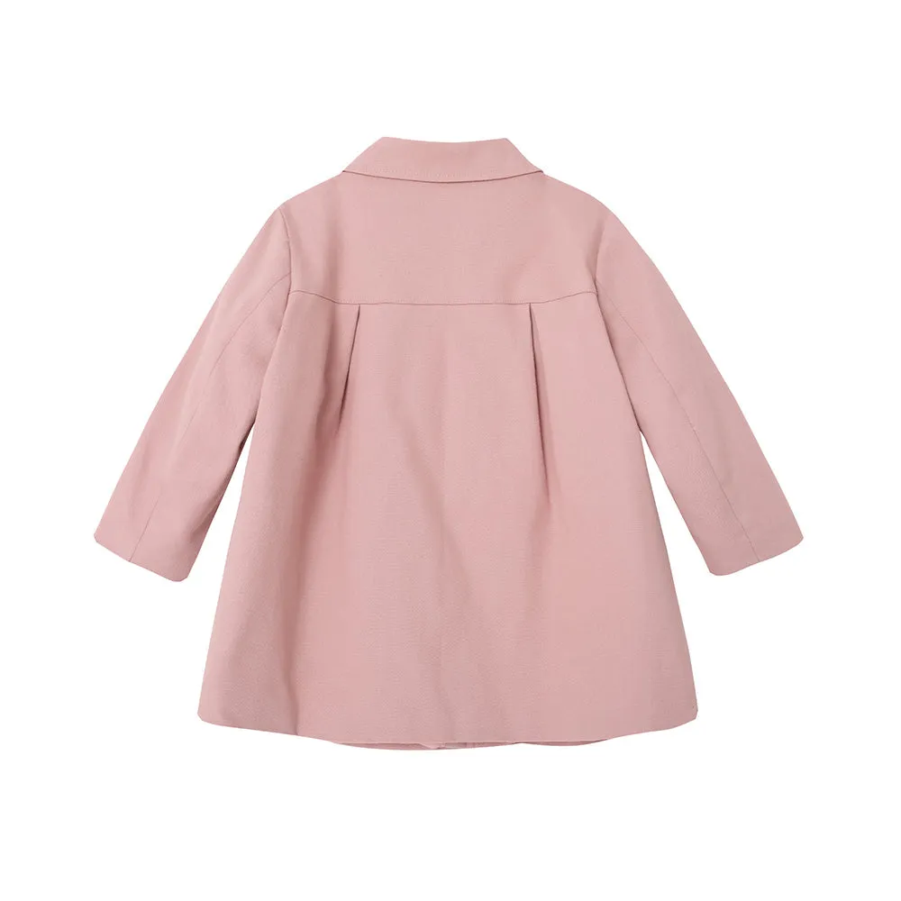 Vauva FW23 - Girls Embroidered Logo Quilted Coat (Pink)