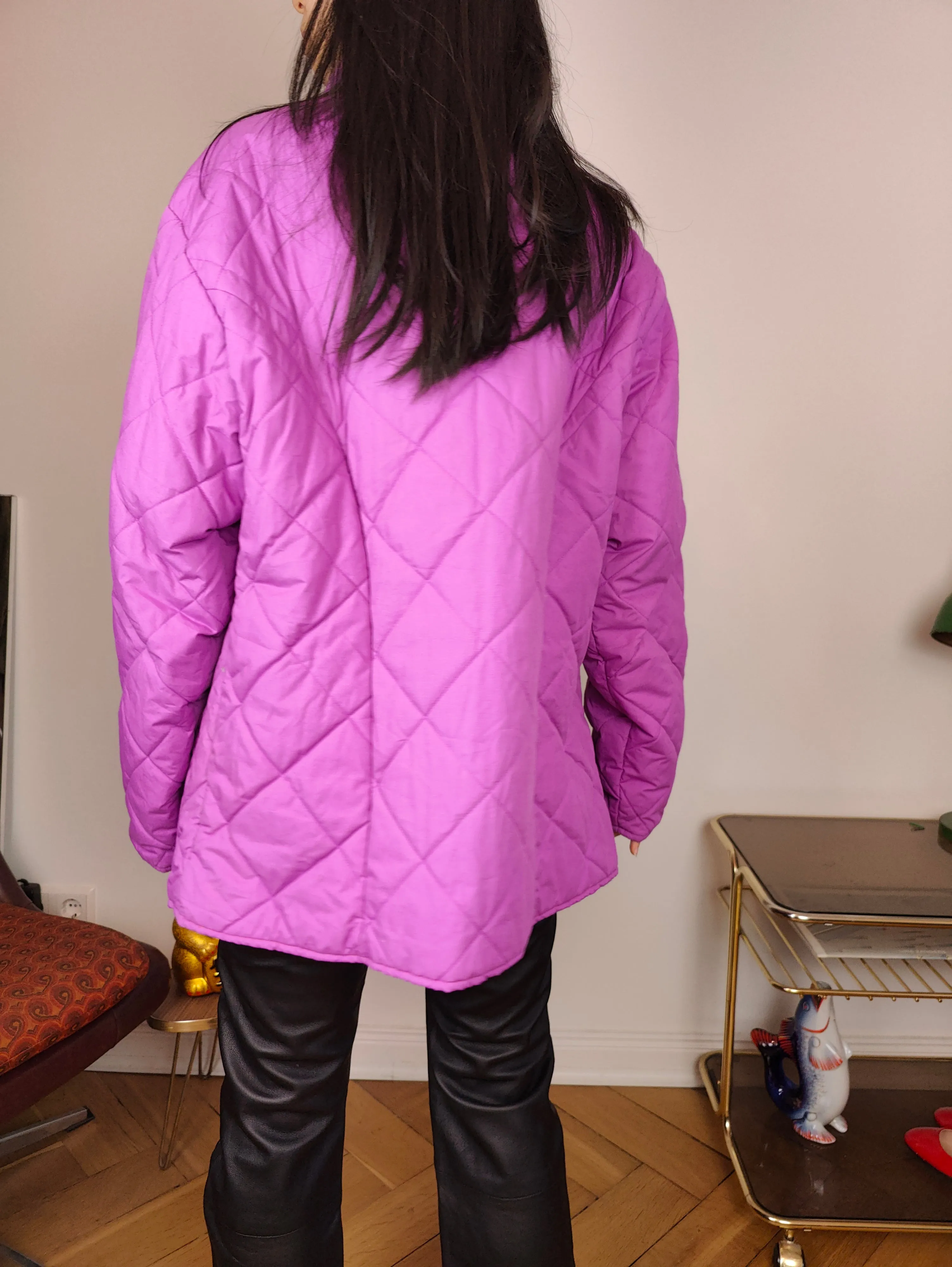 Vintage FILA quilted jacket M | pink purple coat women