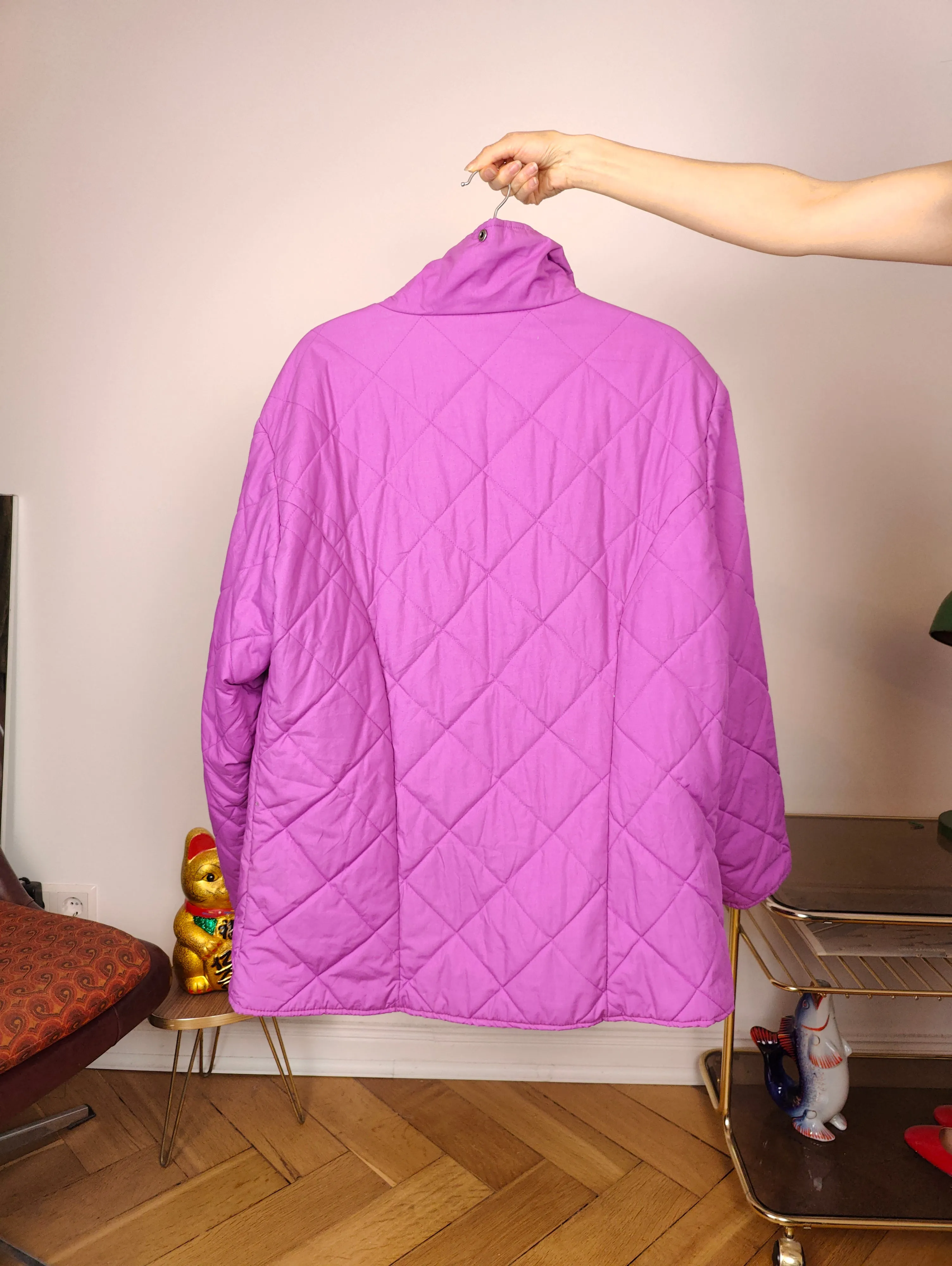 Vintage FILA quilted jacket M | pink purple coat women