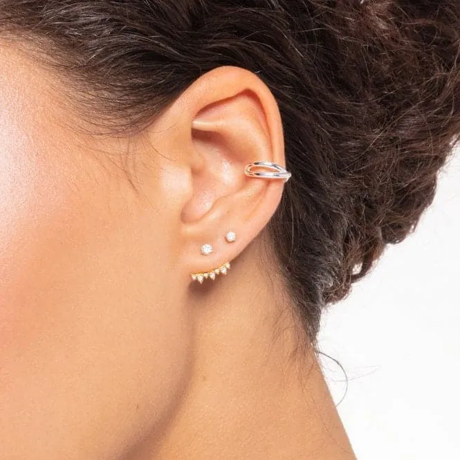 Yellow Gold Zirconia Single Ear Jacket H2153-414-14