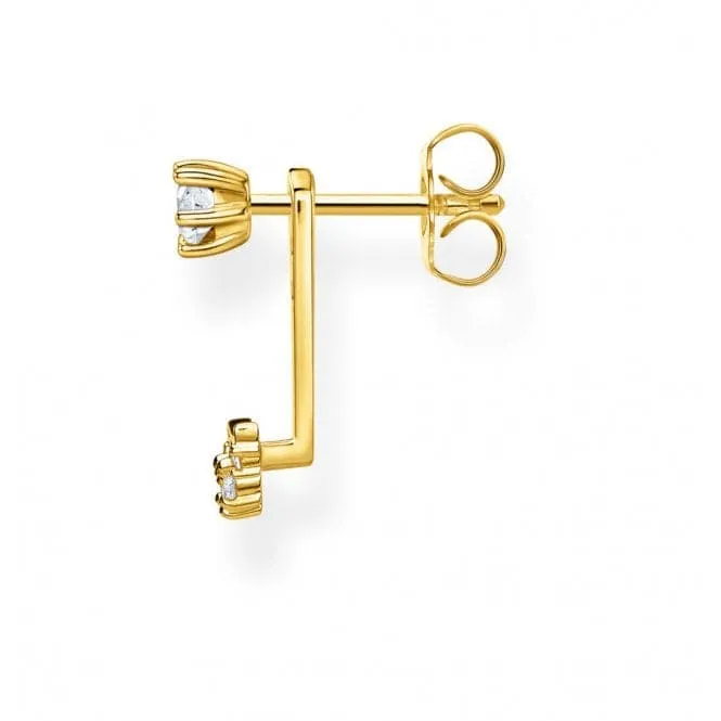Yellow Gold Zirconia Single Ear Jacket H2153-414-14